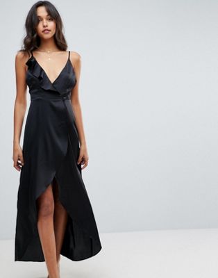 Frill Front Plunge Sleepwear Maxi Slip