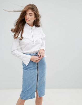 Gestuz Ello Ruffle Blouse with Circle Puller