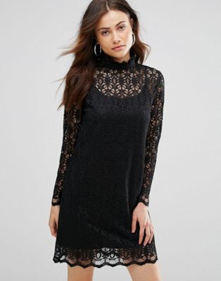 Jovonna Uptown High Neck Lace Dress