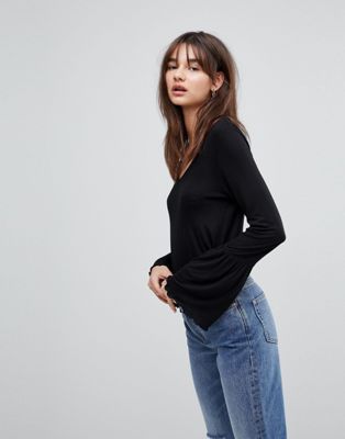Only Daisy Fluted Long Sleeve Top