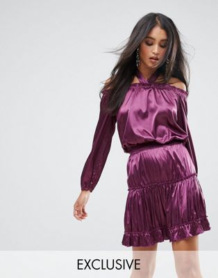 Lioness Halterneck Mini Dress With Tiering