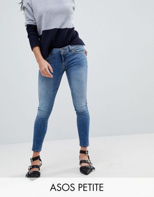 DESIGN Petite Whitby low rise skinny jeans in tatiana wash