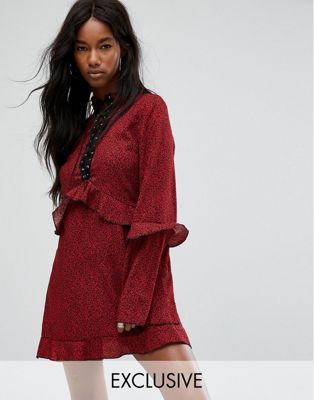 Milk It Vintage Lace Up Dress