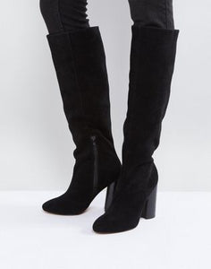 CABRINIE Suede Pull On Knee Boots