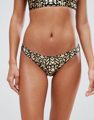 Free People Knickers With Gold Metallic Geometric Print