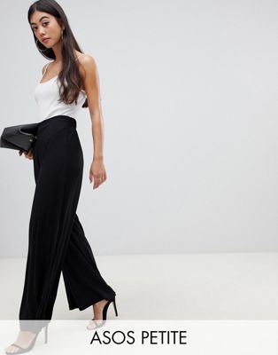 DESIGN Petite jersey basic wide leg pants