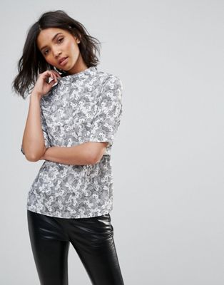 Neon Rose Bunny Boiler Print Shell Top