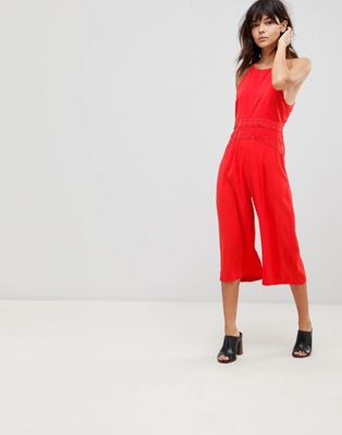 Neon Rose Eyelet Jumpsuit