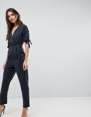 Jumpsuit with Wrap Front and D-Ring Detail
