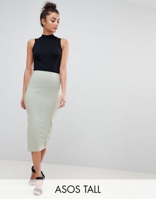 DESIGN Tall high waisted longerline pencil skirt