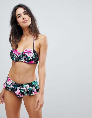 Floozie By Frost French Western Rose Underwire Bikini Top A-G Cup
