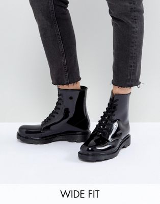 DESIGN Global Wide Fit Lace Up Wellies