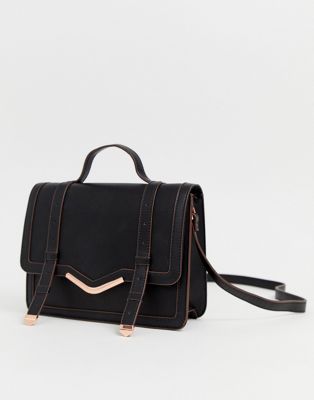 DESIGN v-bar structured satchel bag