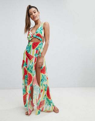 Jaded London Watermelon Watermelon Maxi Beach Dress