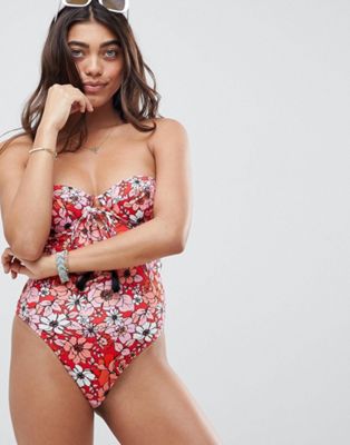 DESIGN Selena Floral Print Cupped Swimsuit