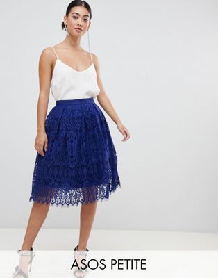 PETITE Lace Midi Prom Skirt