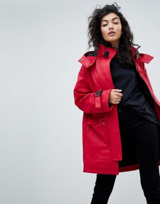 Parka with Funnel Neck and Buckles