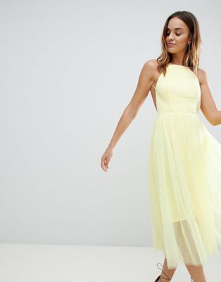 DESIGN premium scuba pinny midi tulle dress