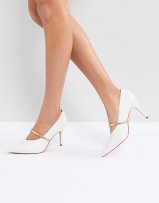 Kurt Geiger V Cut Mid Kitten Heel With Strap