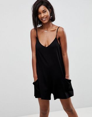 DESIGN jersey minimal romper with pockets