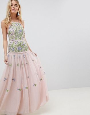 EDITION meadow floral embellished maxi dress