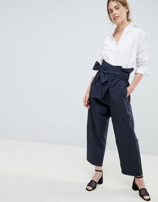 DESIGN tie waist clean casual pants