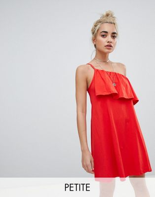 DESIGN Petite one shoulder sundress with ruffle