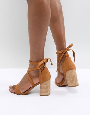 DESIGN Travis Tie Leg Heeled Sandals