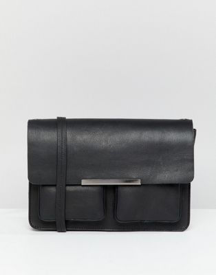 DESIGN Leather Structured Pocket Cross Body Bag