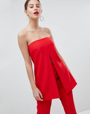 Missguided Peace And Love Split Front Bandeau Top