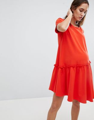Glamorous Bloom Smock Dress With Asymmetric Hem