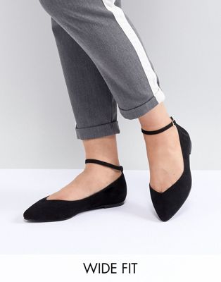 Faith Wide Fit Ally Pointed Flat Shoes