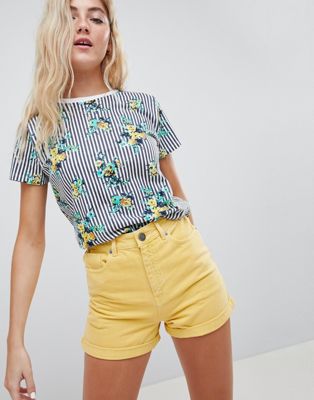 DESIGN T-Shirt In Floral Stripe Print