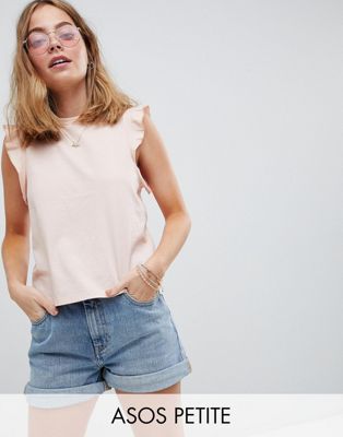 DESIGN Petite Sleeveless Top With Ruffle