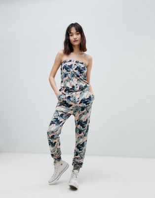 Ichi Camo Printed Festival Jumpsuit
