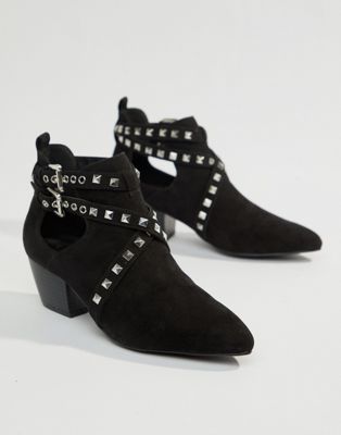 DESIGN Rise Cut Out Studded Ankle Boots