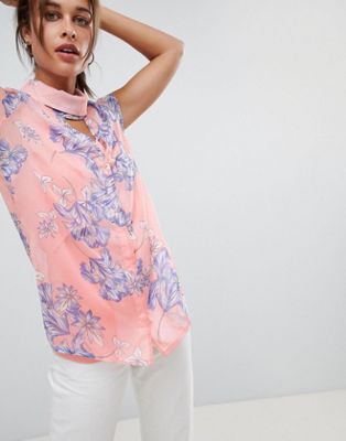 Mamalicious Nursing Bloom Print Top With Choker