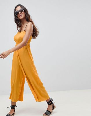 DESIGN Pinny Jumpsuit In Crinkle