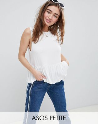 DESIGN Petite Sleeveless Swing Top With Dropped Armhole And Pephem