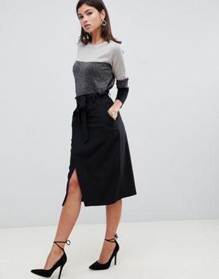 DESIGN tailored pencil skirt with obi tie