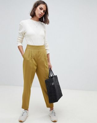 DESIGN high waist tapered pants