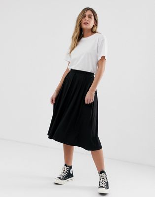 DESIGN midi skirt with box pleats
