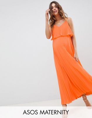 DESIGN Maternity pleated crop top maxi dress