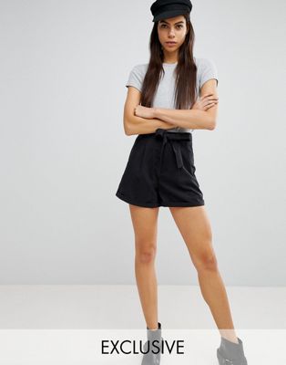 Missguided Tailored Tie Waist Shorts