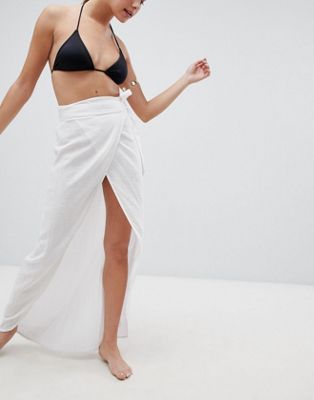 DESIGN Natural Fibre Tie Side Beach Sarong