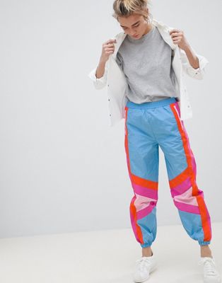 DESIGN color block Shell jogger pants