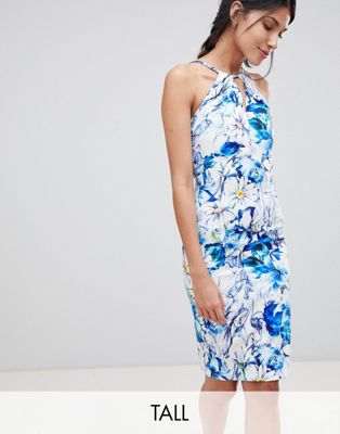Paper Dolls Tall Sleeveless Printed Pencil Dress With Keyhole Detail