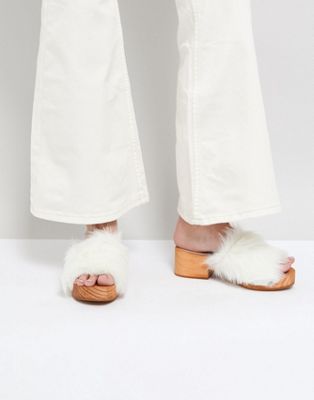 Free People Faux Fur Clogs