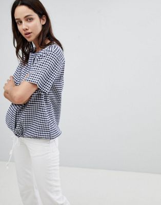 Mads Norgaard Gingham Tie Waist Top