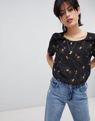Maison Scotch Silky Feel Printed Top